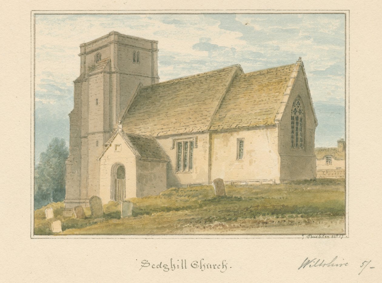 Wiltshire - Sedgehill Church, 1817 od John Buckler