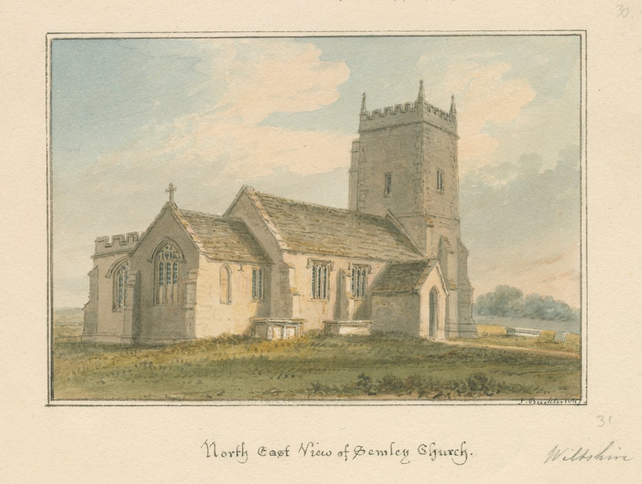 Wiltshire - Semley Church, 1817 od John Buckler