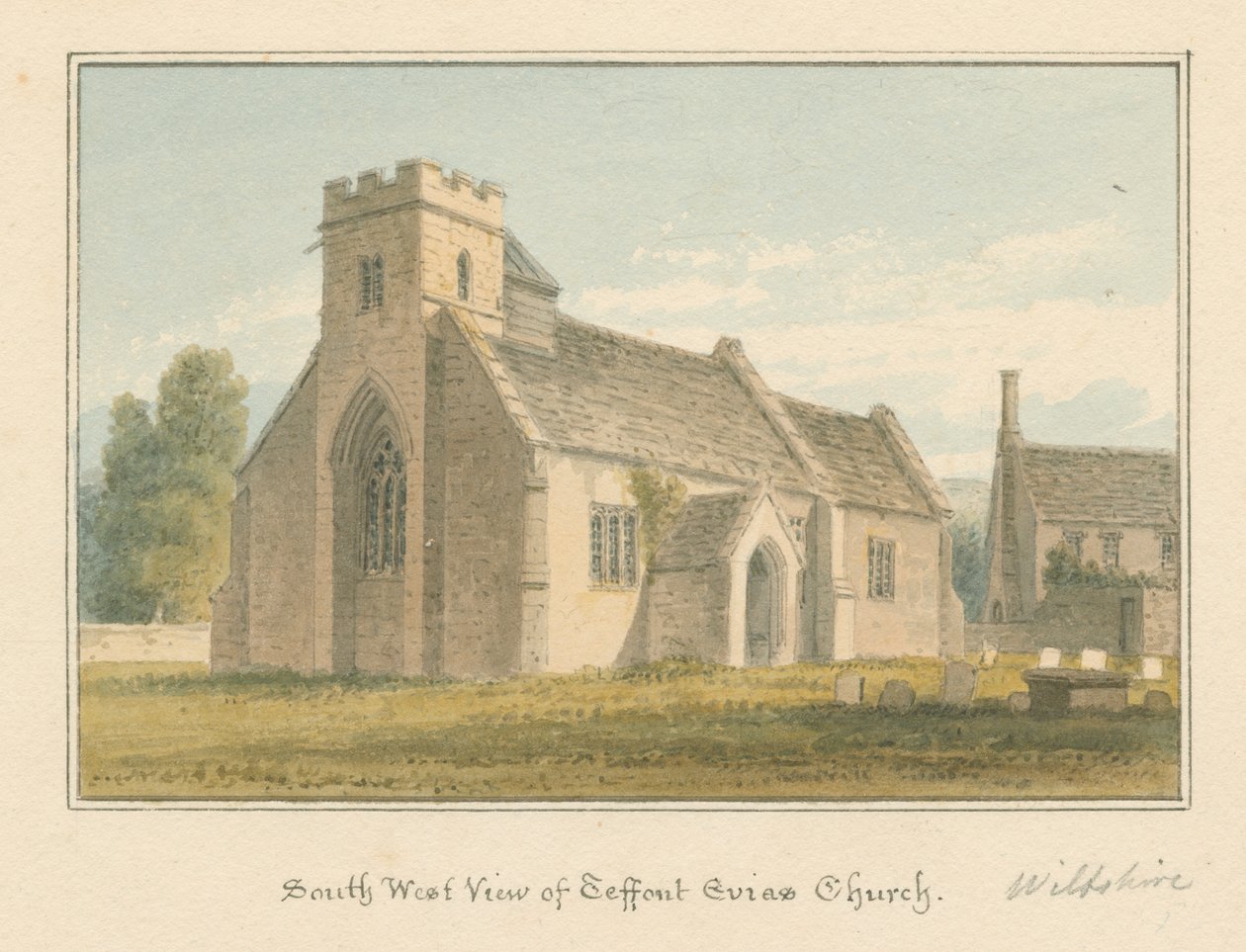 Wiltshire - Teffont Evias Church od John Buckler