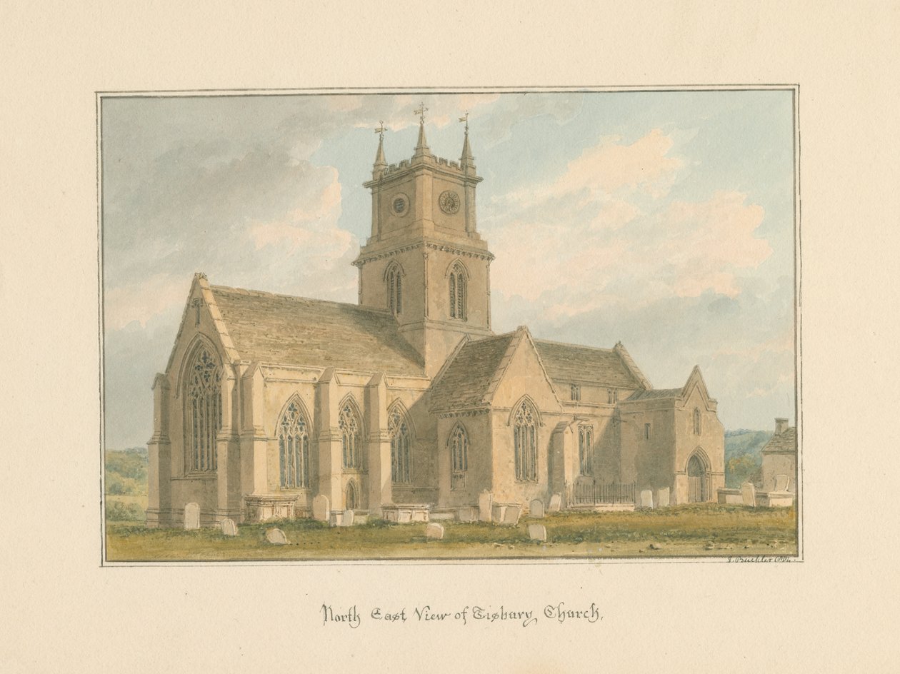 Wiltshire - Tisbury Church, 1804 od John Buckler