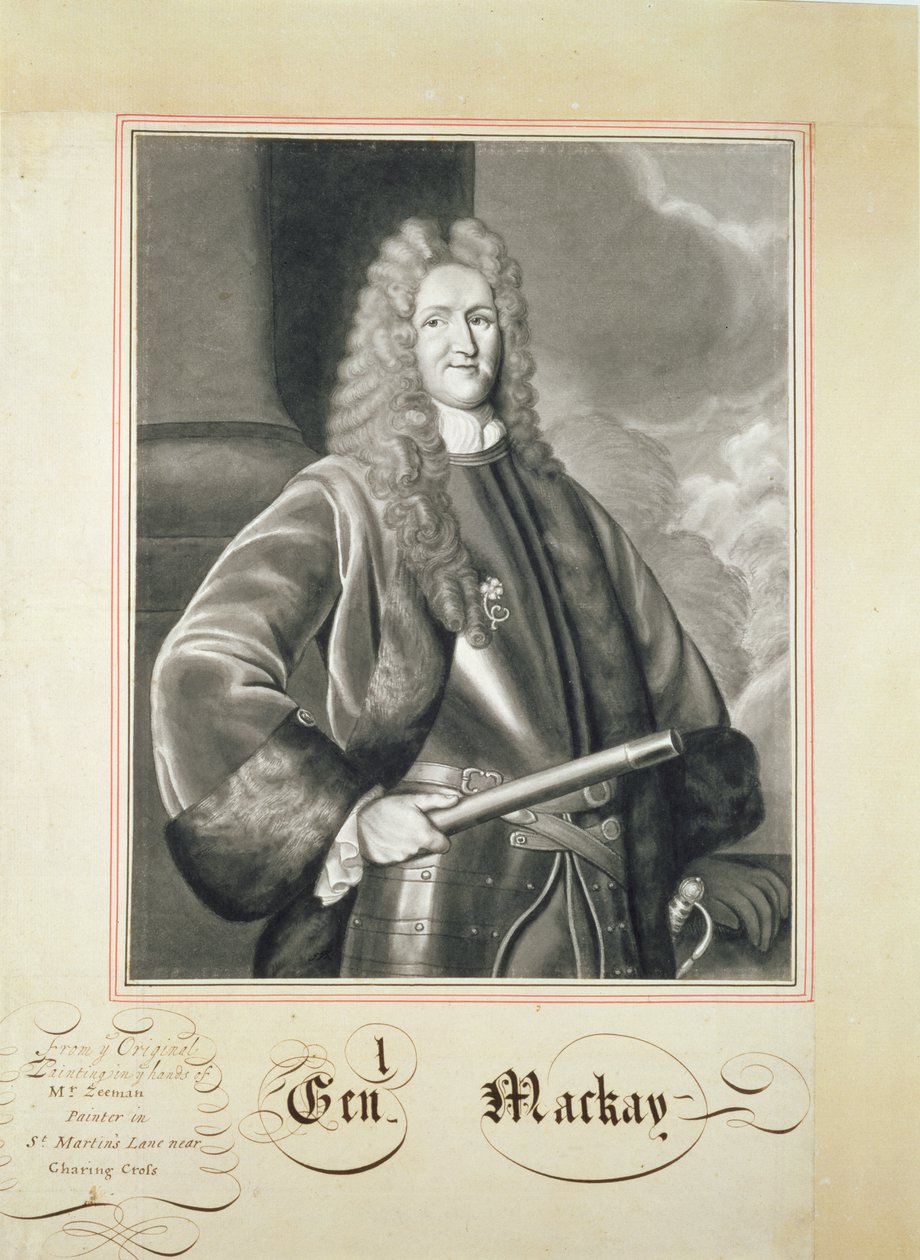 Portrét Hugha Mackaye, 17. století (kartáč a mytí na papíře) od John Bullfinch