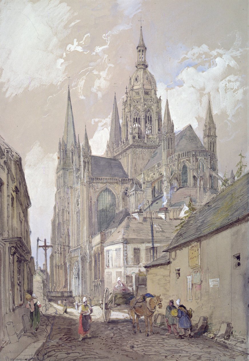 Katedrála v Bayeux, pohled z jihovýchodu od John Burgess