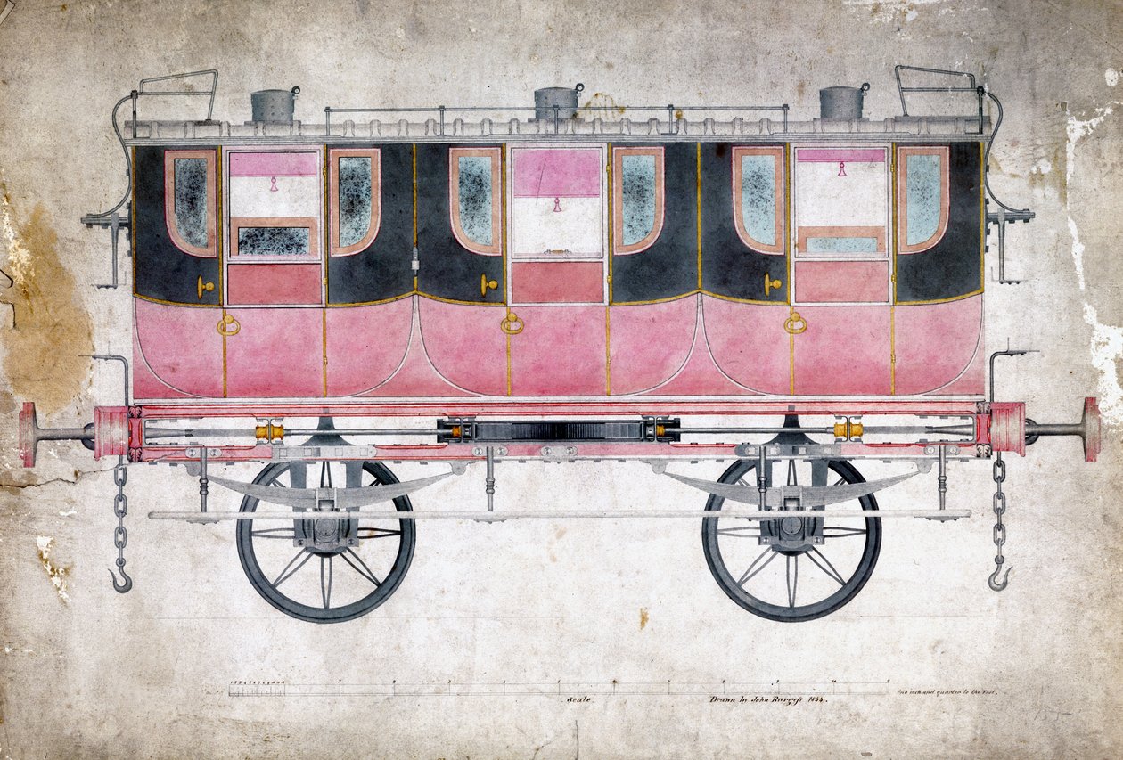 Vagon první třídy Manchester & Leeds Railway, kolem roku 1844 od John Burgess