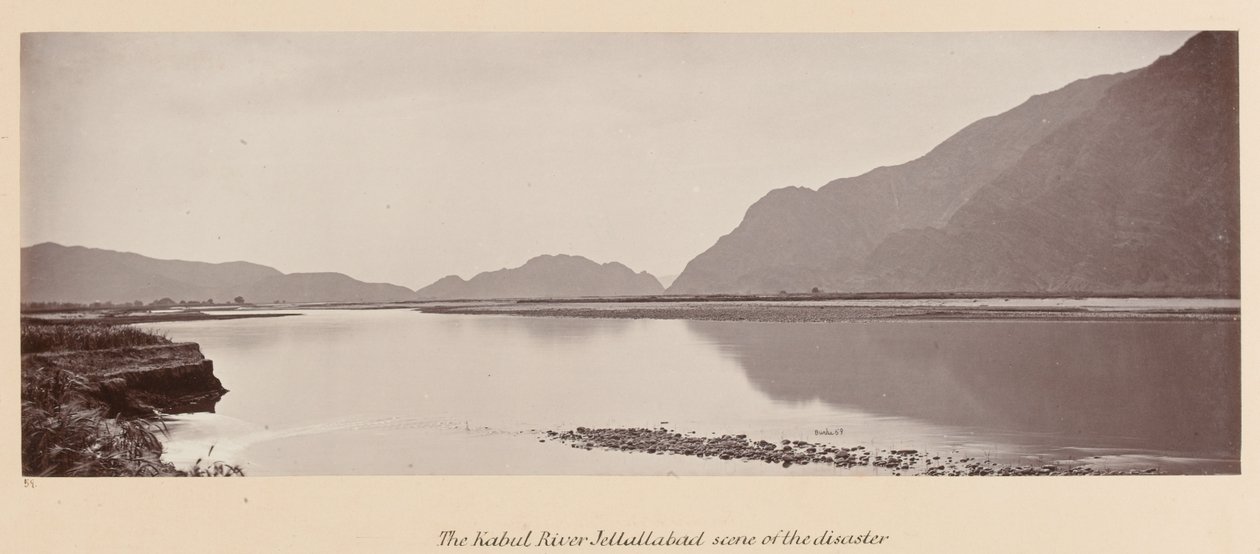 ?Řeka Kábul, Jellallabad, místo katastrofy?, 1879 od John Burke