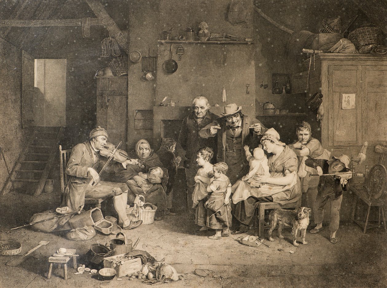 Slepý houslista (podle sira Davida Wilkieho) od John Burnet