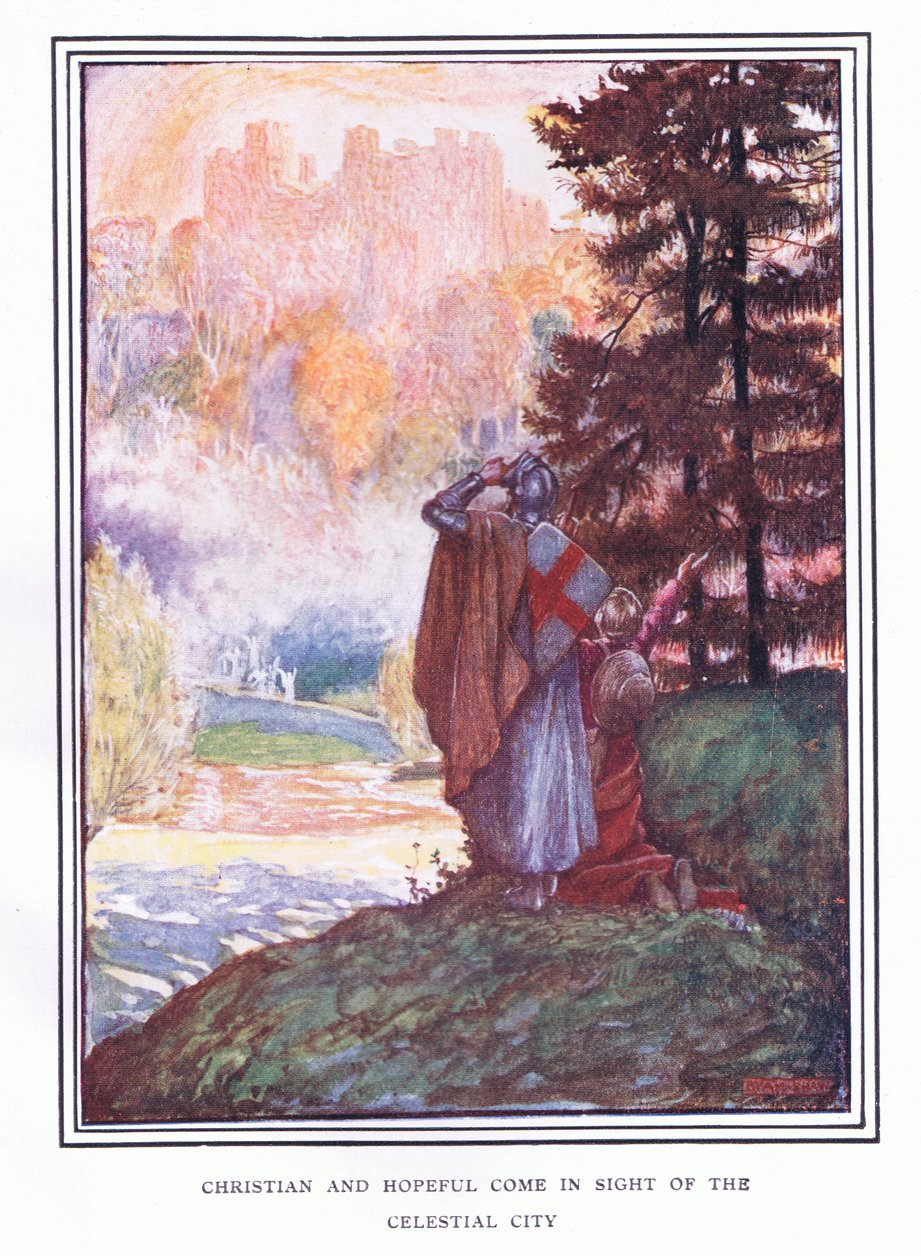 Křesťané a naděje přicházejí na dohled nebeského města od John Byam Liston Shaw