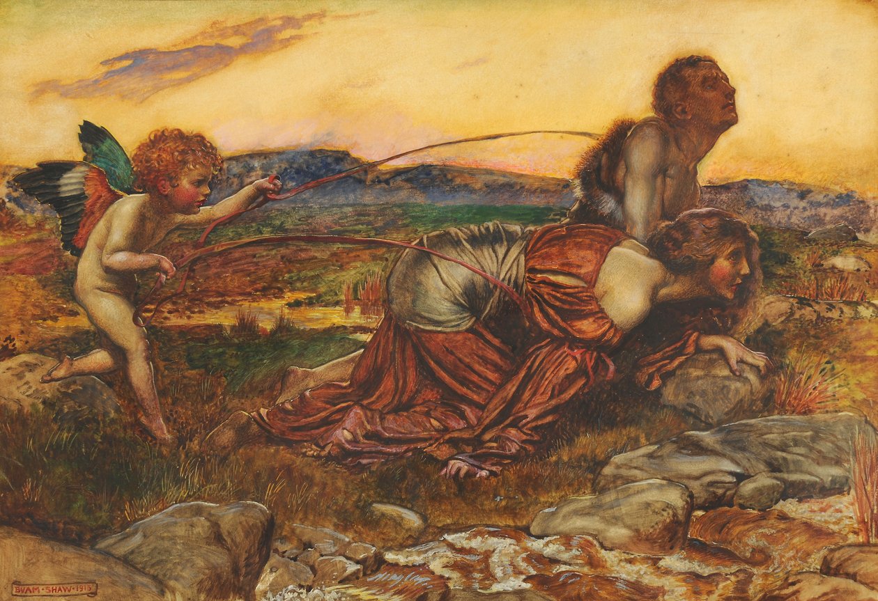 Cupid Driving the Lovers, 1913 od John Byam Liston Shaw