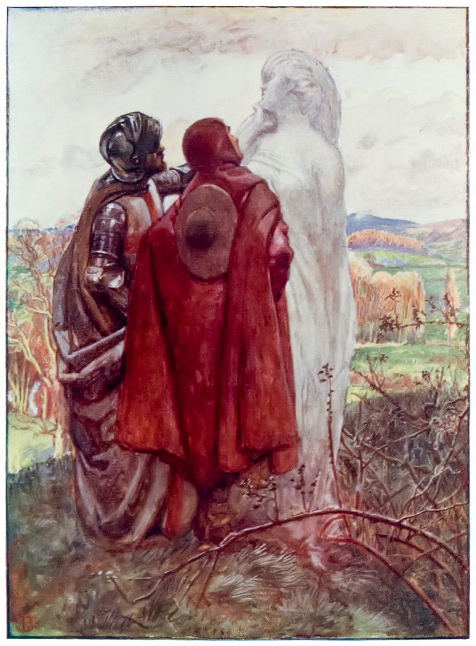 Manželka Lots z filmu Poutníci postupují z tohoto světa k tomu, co přijde od Johna Bunyana (1628-1688) Ilustrace Byam Shaw (1872-1919), Christian a Hopeful najdou vedle sebe sochu soli od John Byam Liston Shaw