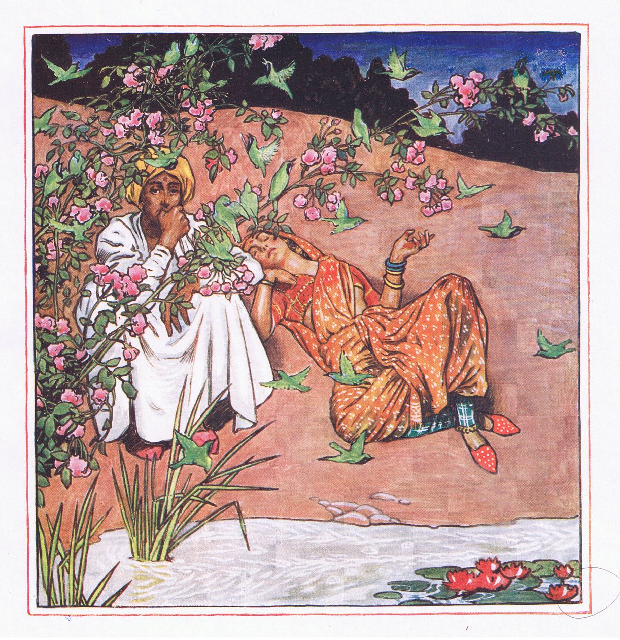 Milujte lehce, ilustrace ze zahrady Kama (a další texty z Indie), 1920 od John Byam Liston Shaw