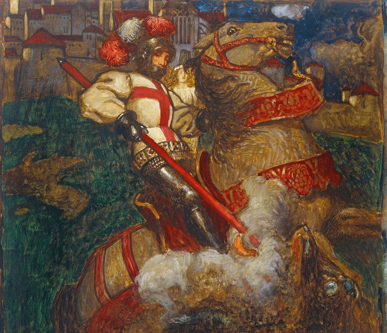 Svatý Jiří zabíjející draka, 1908 od John Byam Liston Shaw
