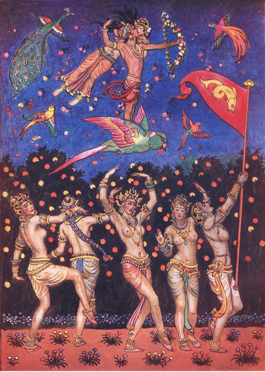 The Garden of Kama, ilustrace z The Garden of Kama (a další texty z Indie), 1920 od John Byam Liston Shaw