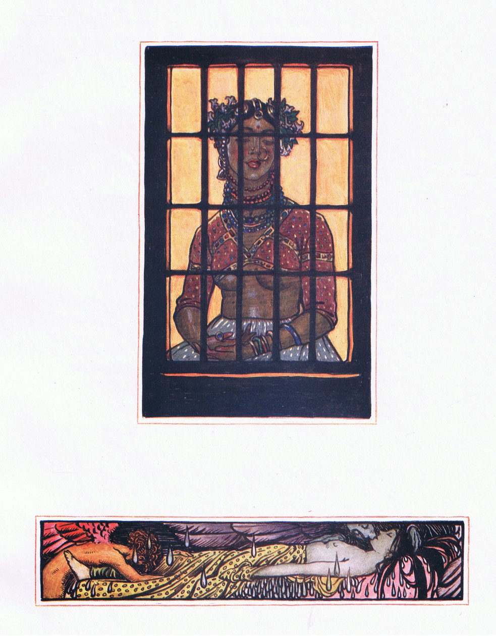 Příběh Lilavanti, ilustrace z The Garden of Kama (a další texty z Indie), 1920 od John Byam Liston Shaw