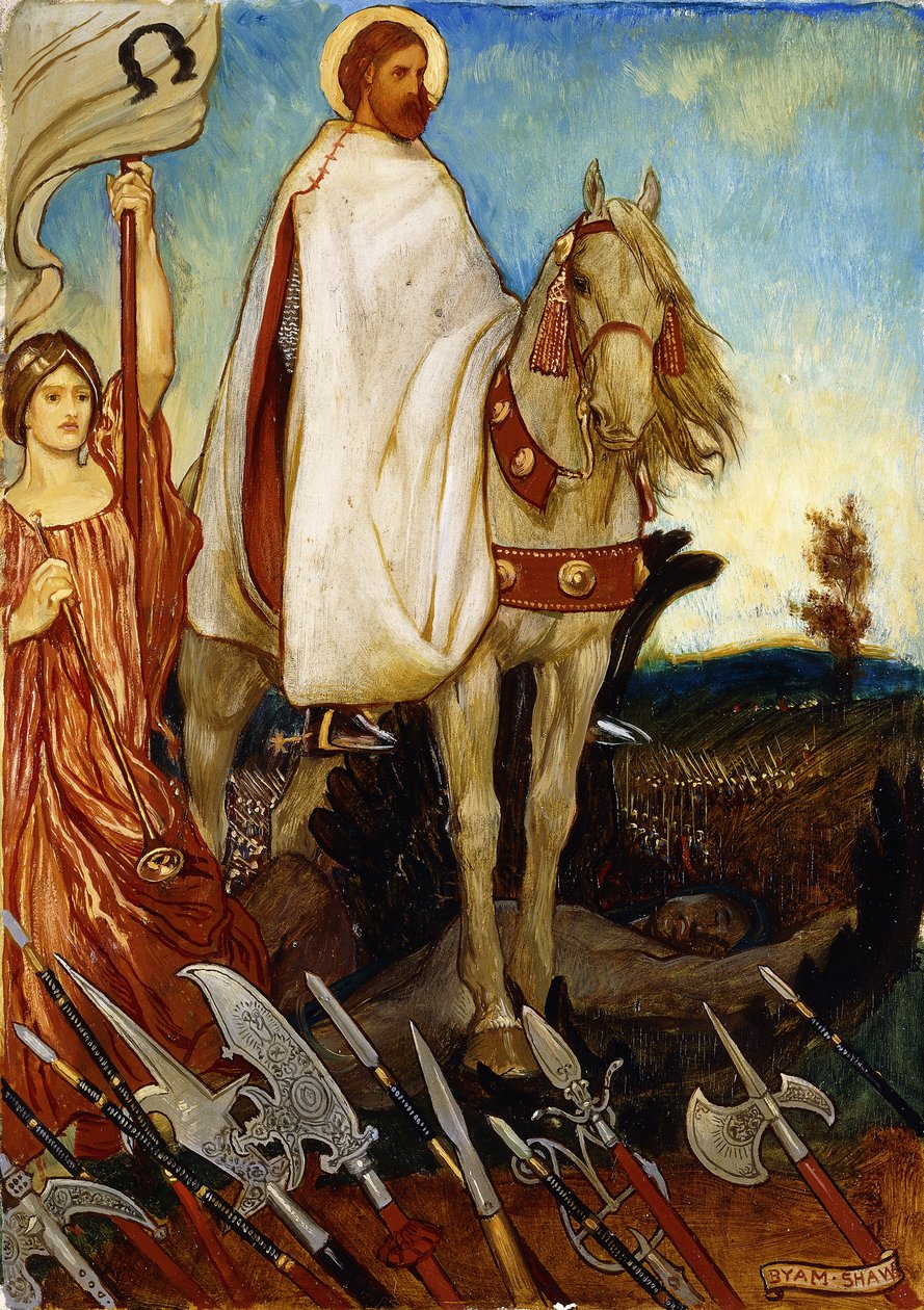 Je tu velký polní maršál, můj příteli, který šije naše prapory; Důvěřujme Provdence, zůstaňme a pracujme na našich stanicích“, od John Byam Liston Shaw
