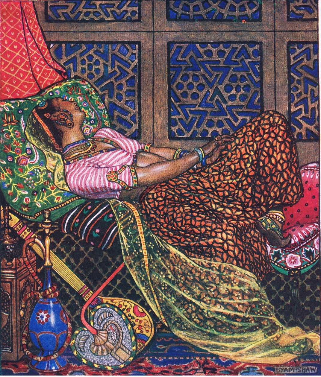Zira v zajetí, ilustrace z The Garden of Kama (a další texty z Indie), 1920 od John Byam Liston Shaw