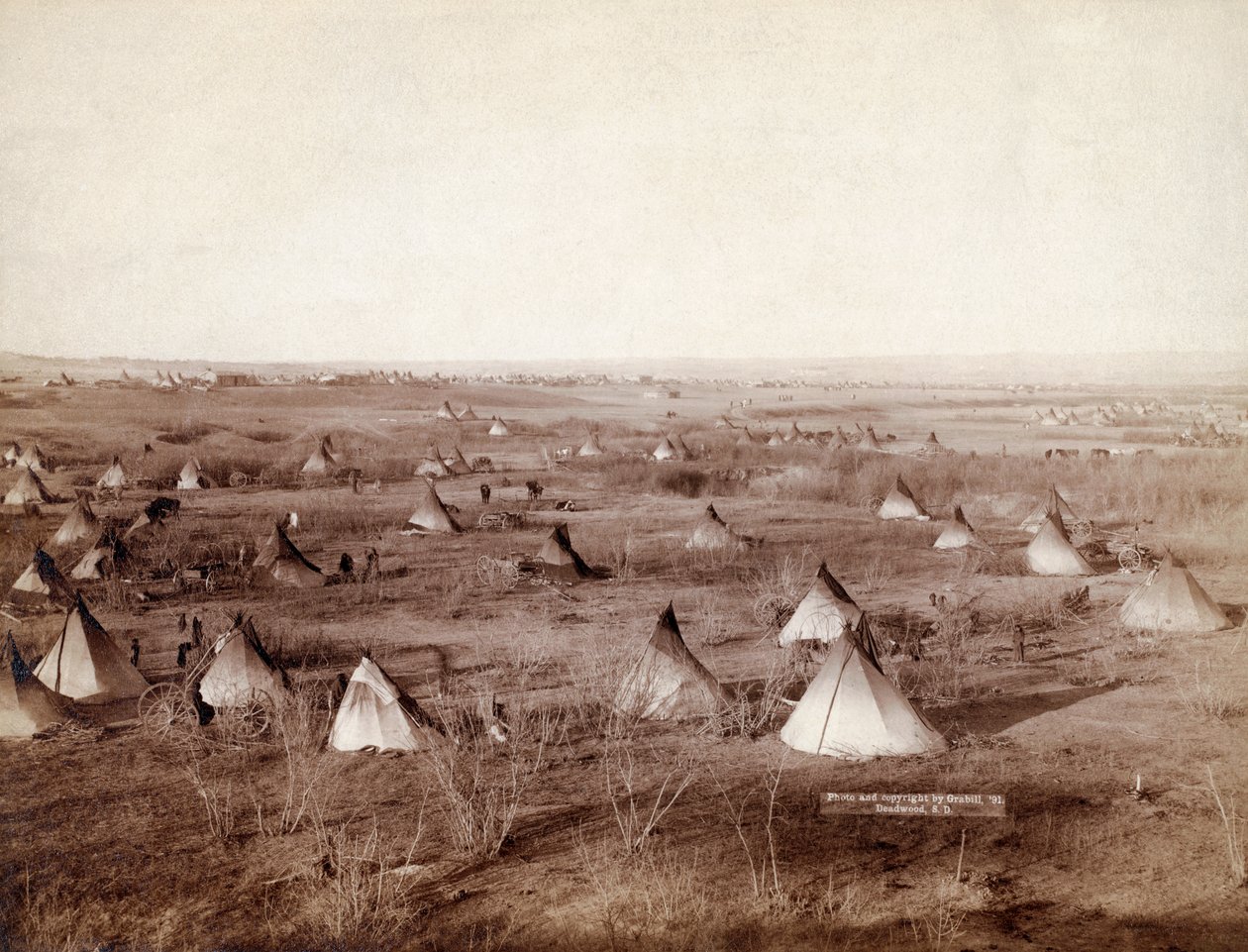 Lakotská kmenová vesnice v roce 1891 od Johna Grabilla od John C. H. Grabill
