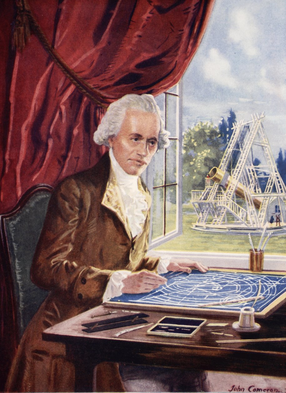 William Herschel při práci v Observatory House, Slough od John Cameron