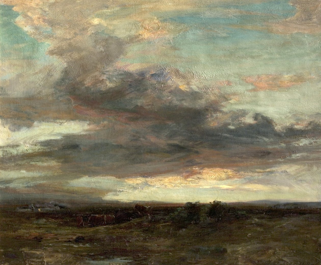 The Argyllshire Moor, Skotsko, Západ slunce, 1907 od John Campbell Mitchell
