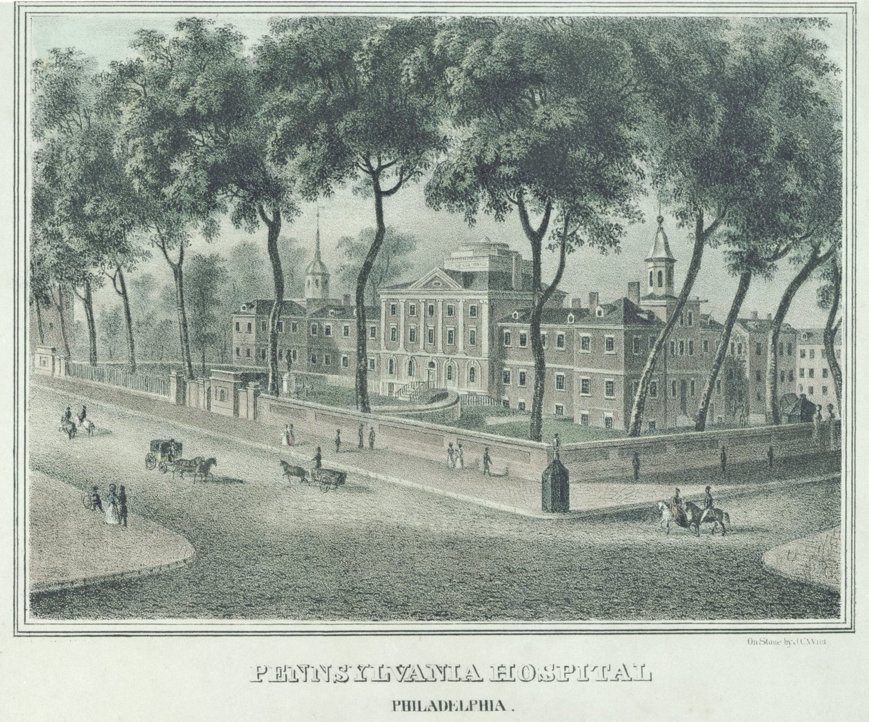 Pennsylvania Hospital, 1838 od John Caspar Wild