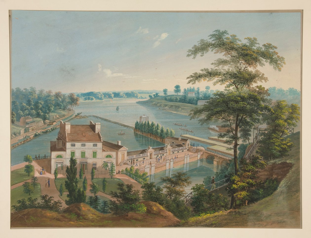 Vodní díla v Fairmount Park, Philadelphia od John Caspar Wild