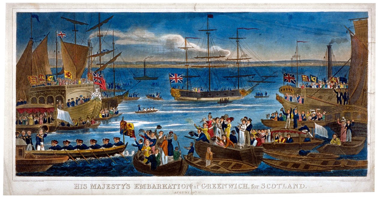 „Nalodění Jeho Veličenstva v Greenwichi, pro Skotsko, 1822. od John Chapman