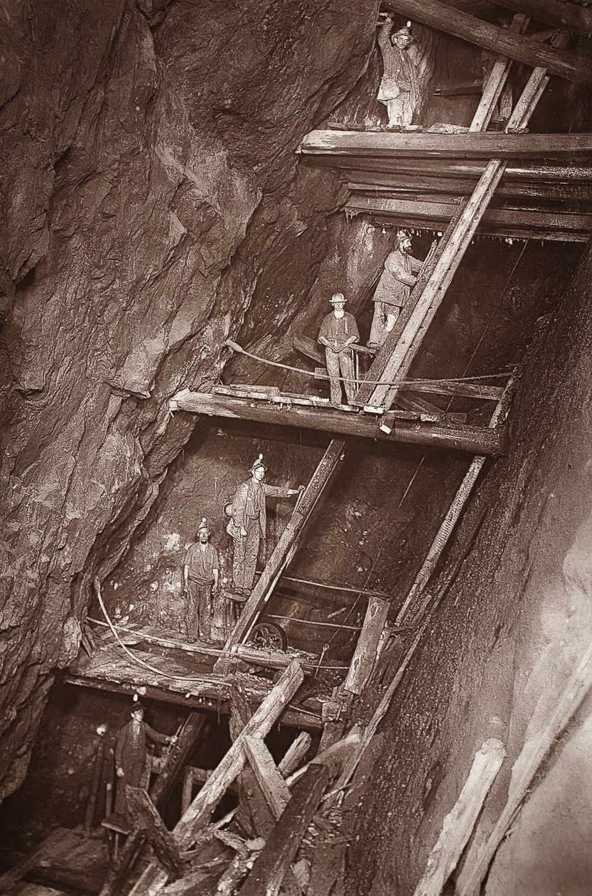 The Man Engine at Dolcoath Mine, ilustrace z 