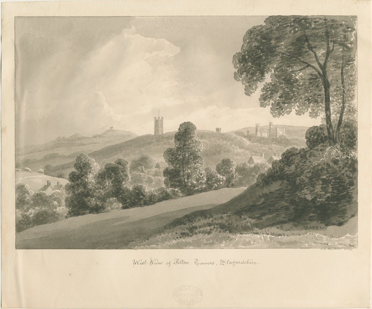 Alton "Opatství" od John Chessell Buckler