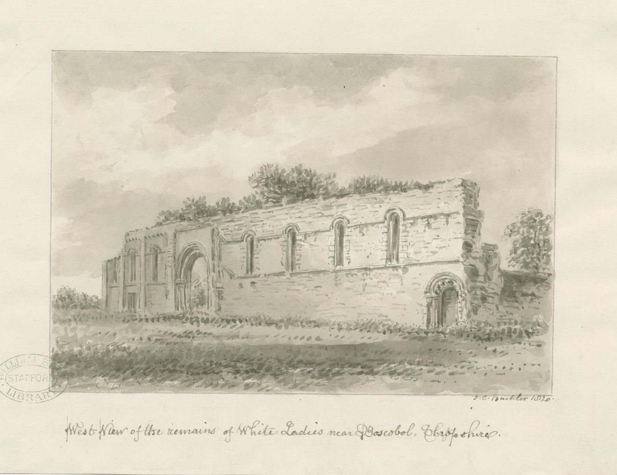 Brewood - Whiteladies Priory od John Chessell Buckler