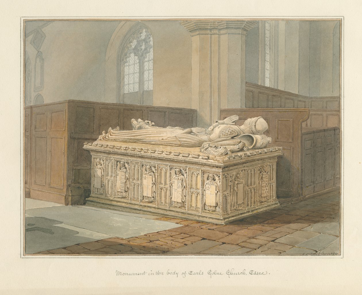 Essex - Earls Colne Church - Monument od John Chessell Buckler