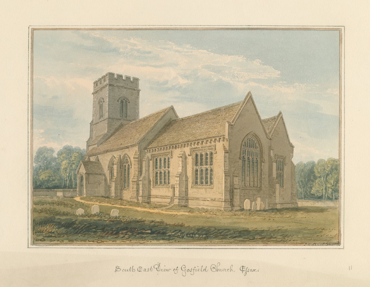 Essex - Gosfield Church od John Chessell Buckler
