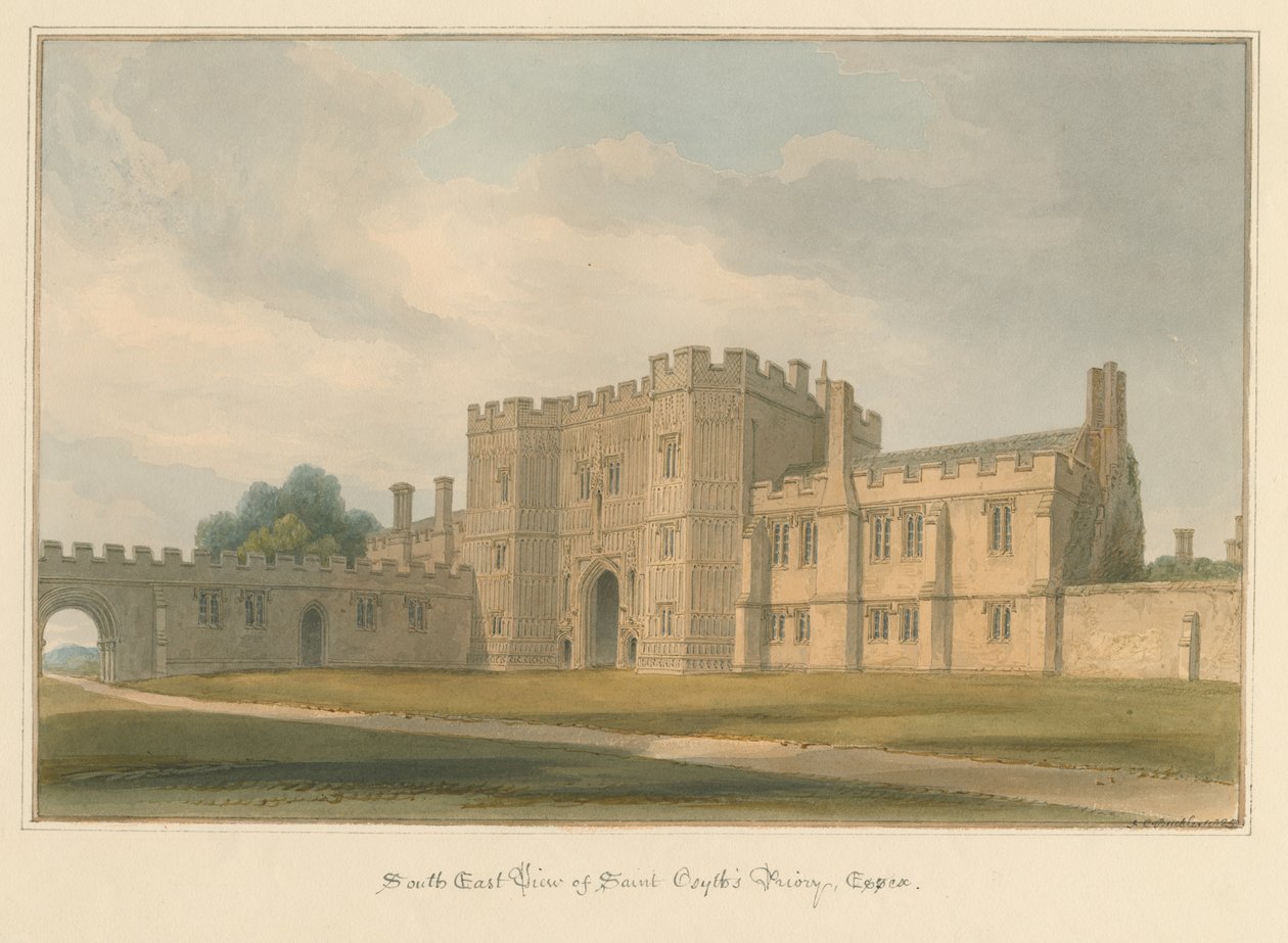 Essex – převorství svatého Osytha, 1825 od John Chessell Buckler