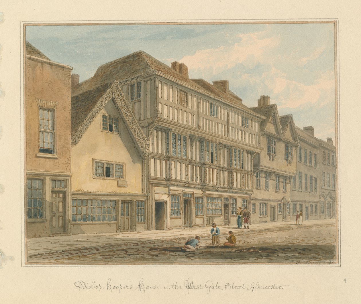 Gloucestershire – dům biskupa Coopera od John Chessell Buckler