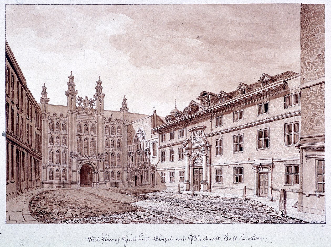 Guildhall, Londýn, 1820 od John Chessell Buckler