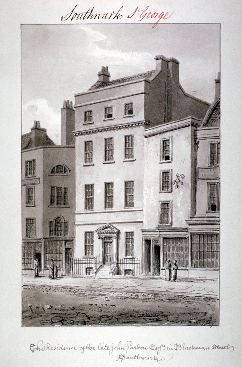 Dům v Blackman Street, Southwark, Londýn, 1827. od John Chessell Buckler