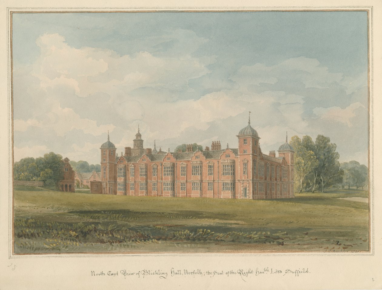Norfolk - Blickling Hall, 1820 od John Chessell Buckler