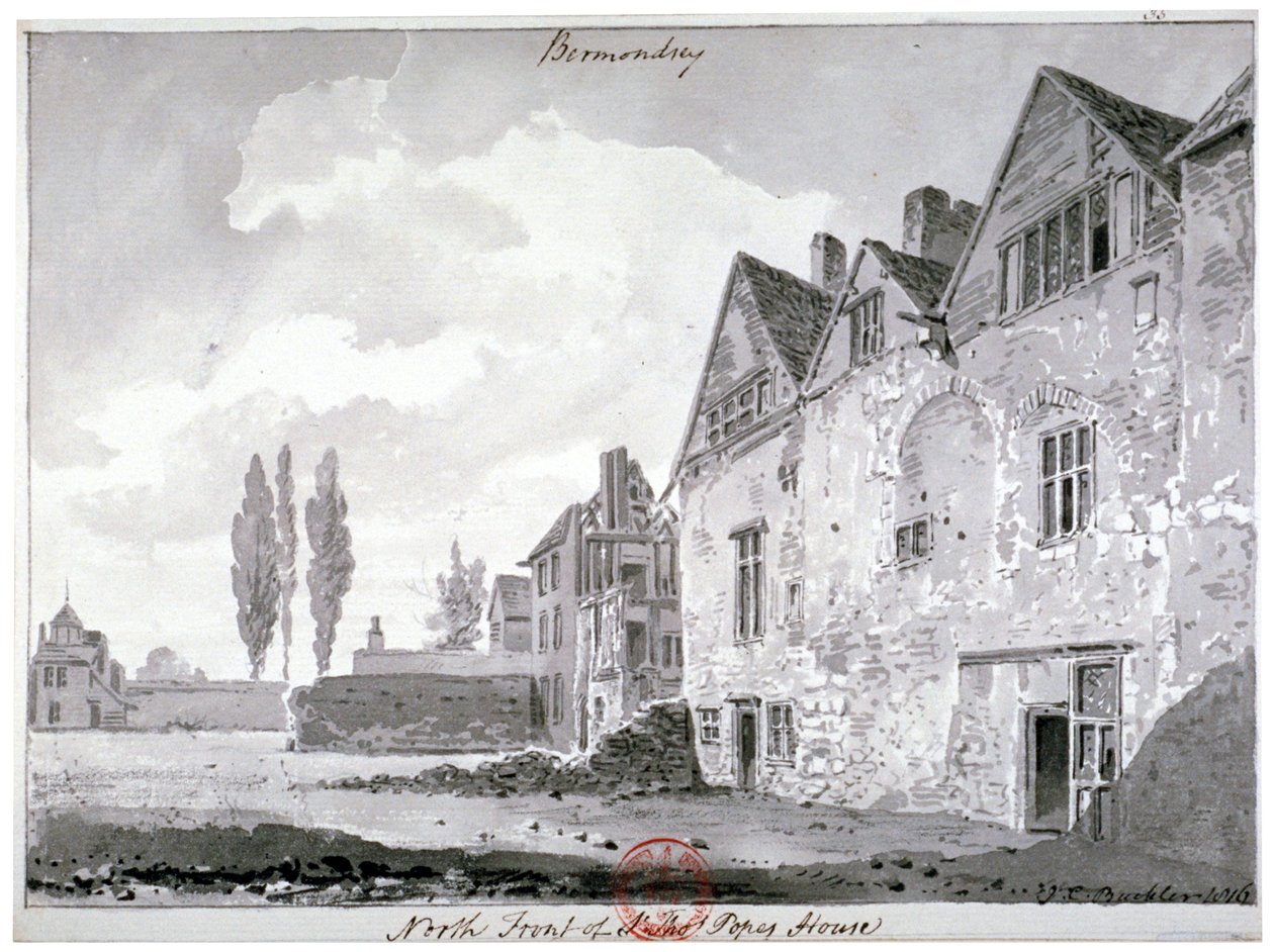 Severní fronta Bermondsey House, Londýn, 1816 od John Chessell Buckler