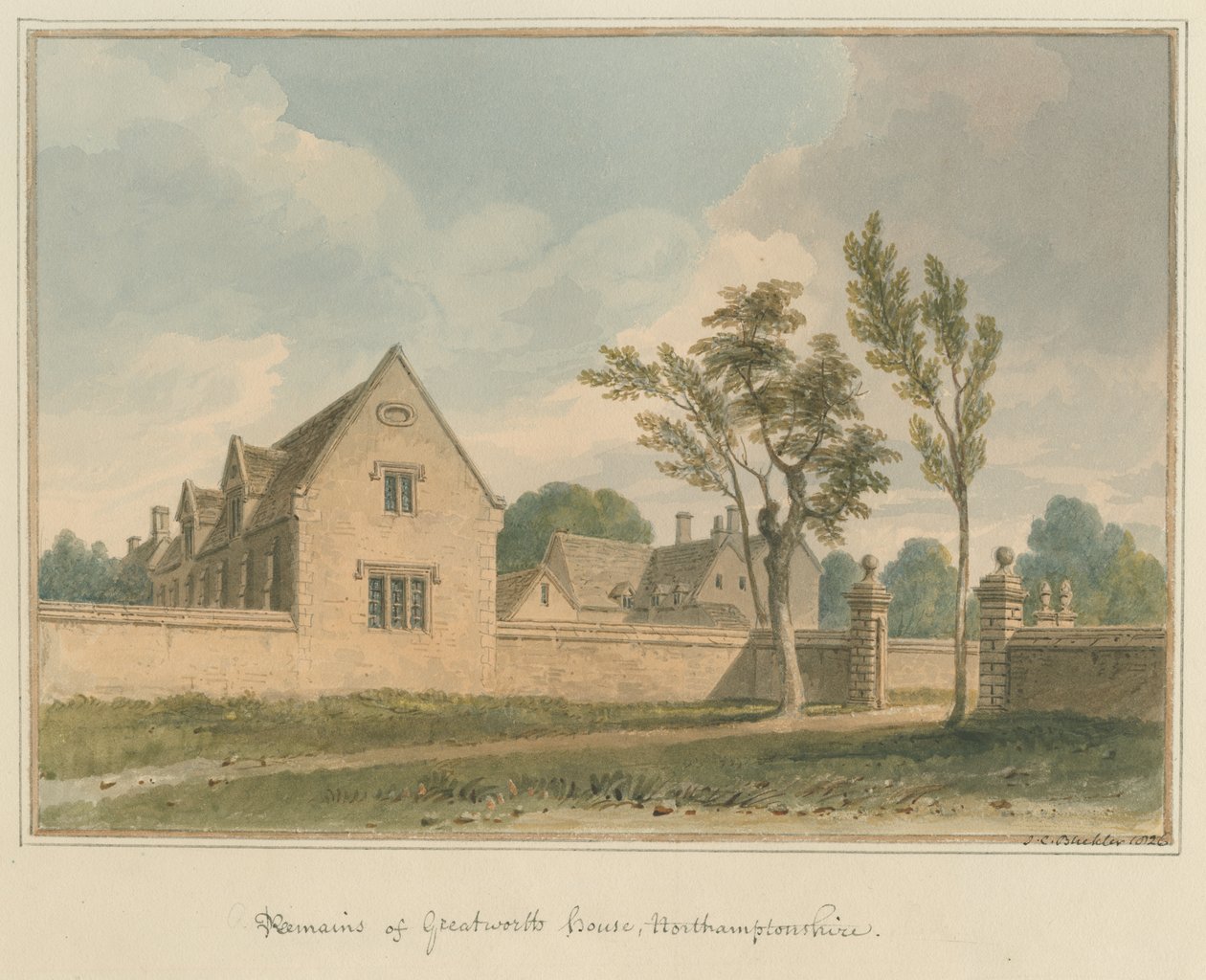 Northamptonshire - Greatworth House, 1826 od John Chessell Buckler