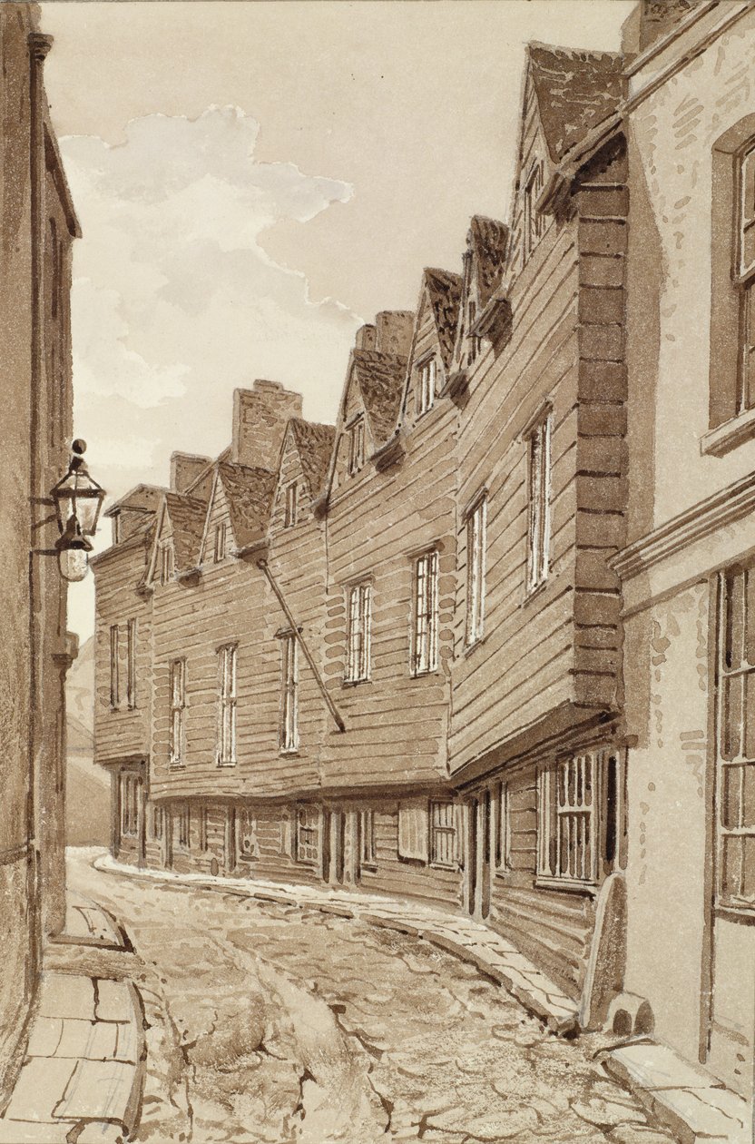 Staré domy v Mill Lane, Bermondsey, 1828, z 
