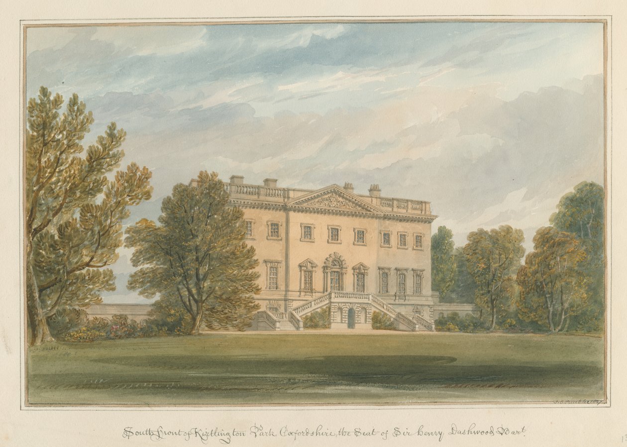 Oxfordshire - Kirtlington Park, 1827 od John Chessell Buckler