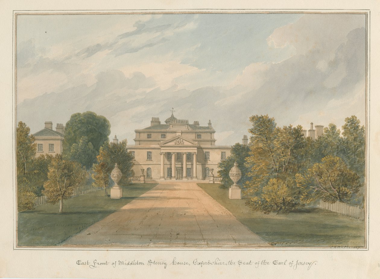 Oxfordshire - Middleton Stoney House, 1827 od John Chessell Buckler