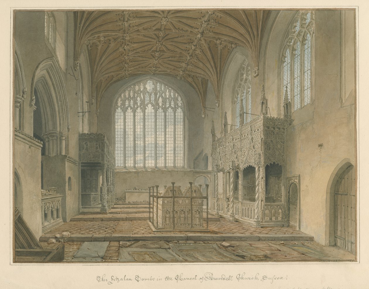 Sussex – Arundel Church – The Fitzalan Tombs, 1825 od John Chessell Buckler