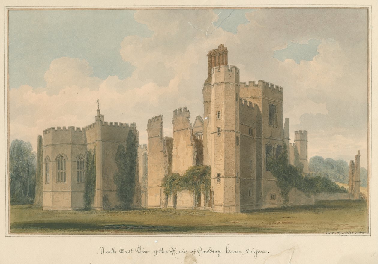Sussex - Cowdray House, 1825 od John Chessell Buckler