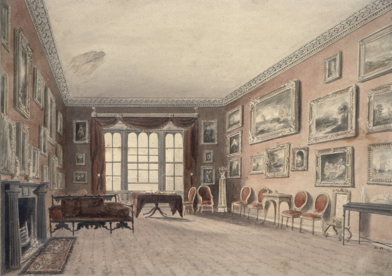 Galerie v Browsholme, poblíž Clitheroe, Yorkshire od John Chessell Buckler