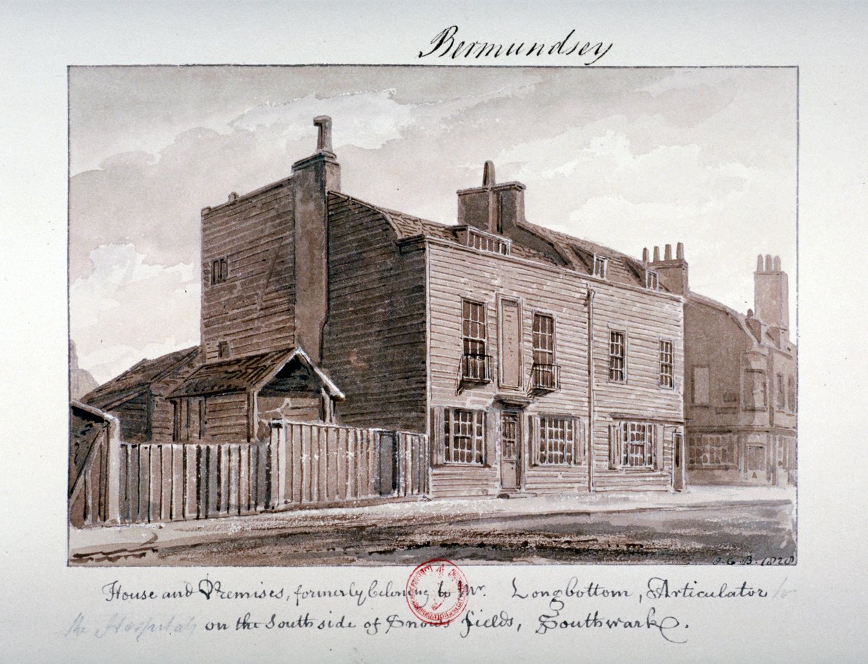 Pohled na domy na jižní straně Snowsfields, Bermondsey, Londýn, 1828 od John Chessell Buckler