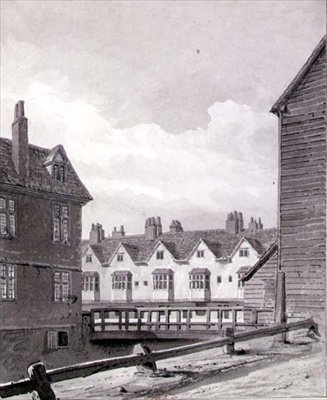 Pohled na Folly v Dockhead, Bermondsey od John Chessell Buckler