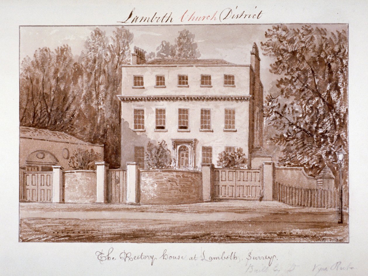 Pohled na dům fary Panny Marie v Lambeth, Londýn, 1828. od John Chessell Buckler