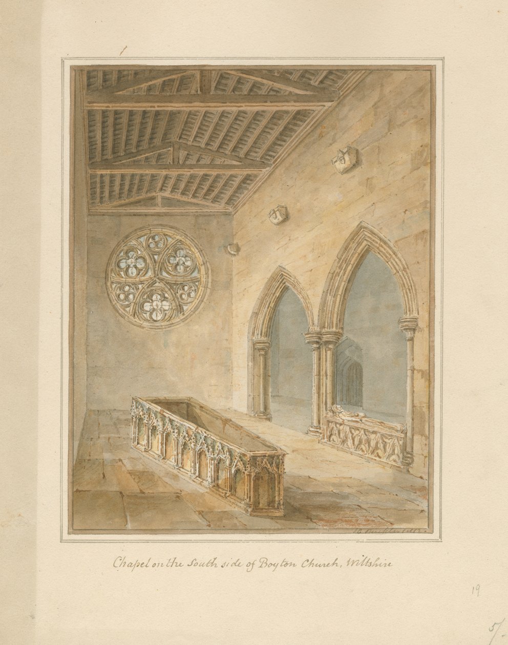 Wiltshire - Boyton Church - Chapel, 1812 od John Chessell Buckler
