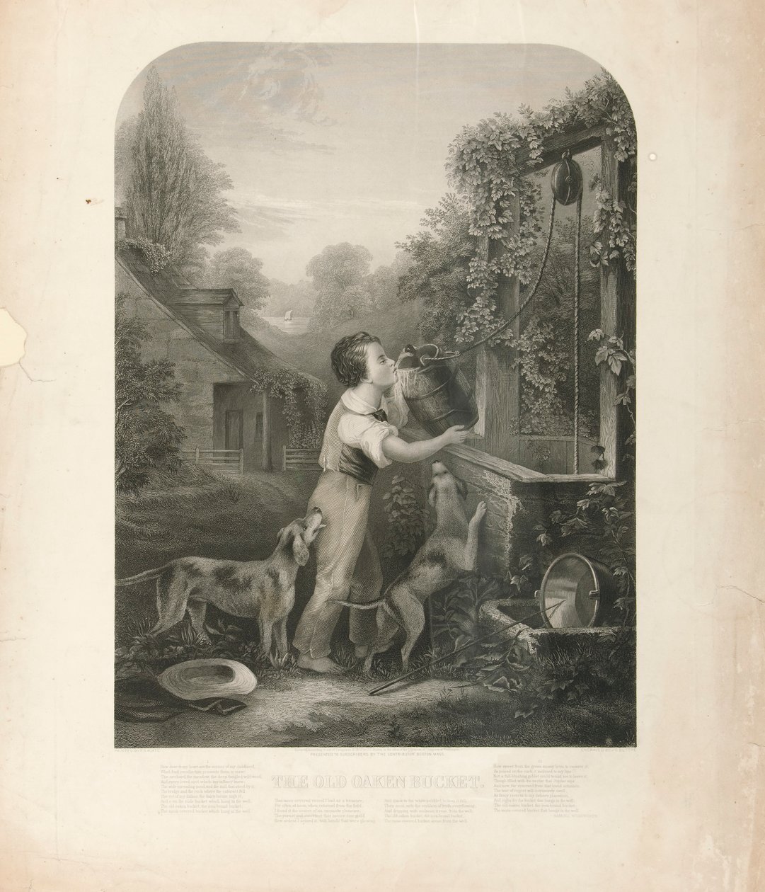 Staré dubové vědro od John Chester Buttre