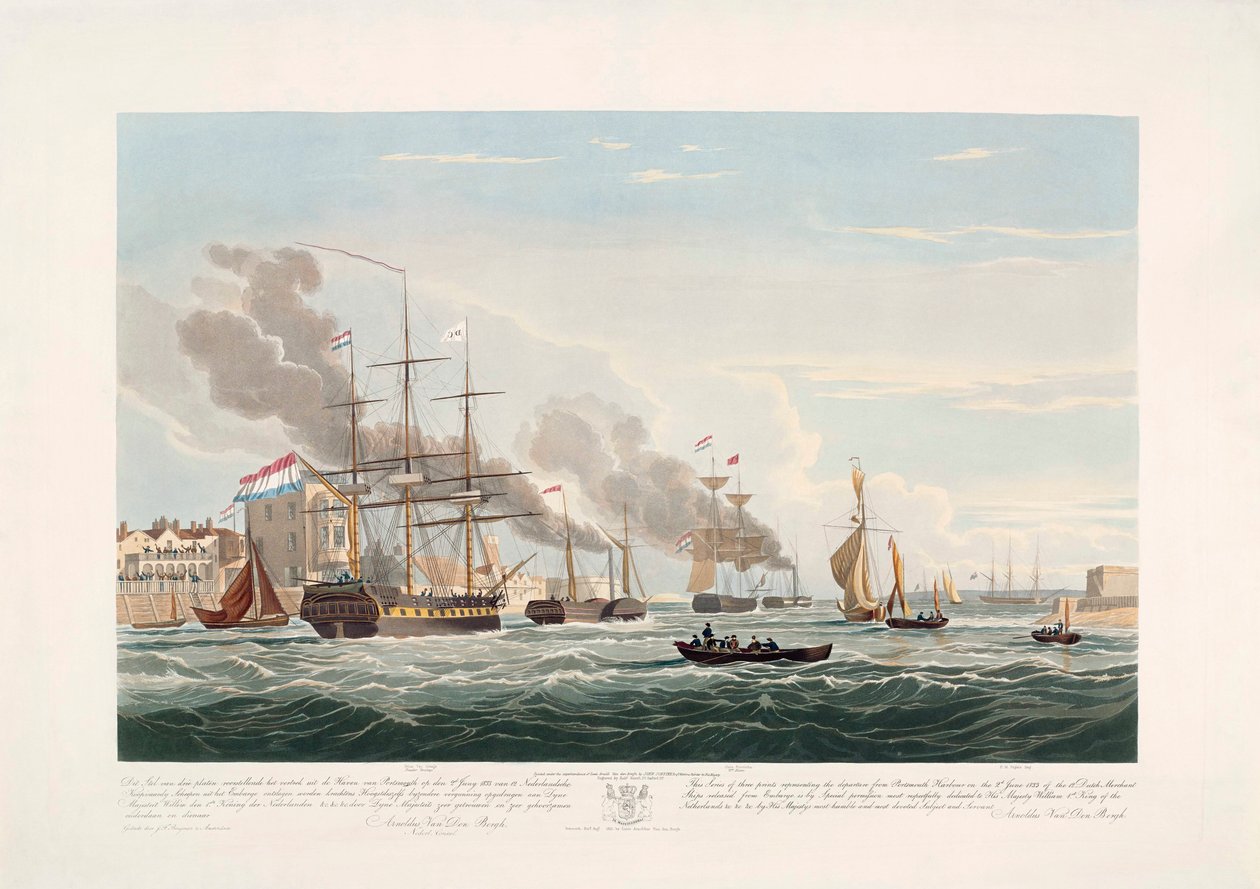 Nizozemské obchodní lodě opouštějící Portsmouth, 2. června od John Christian (after) Schetky
