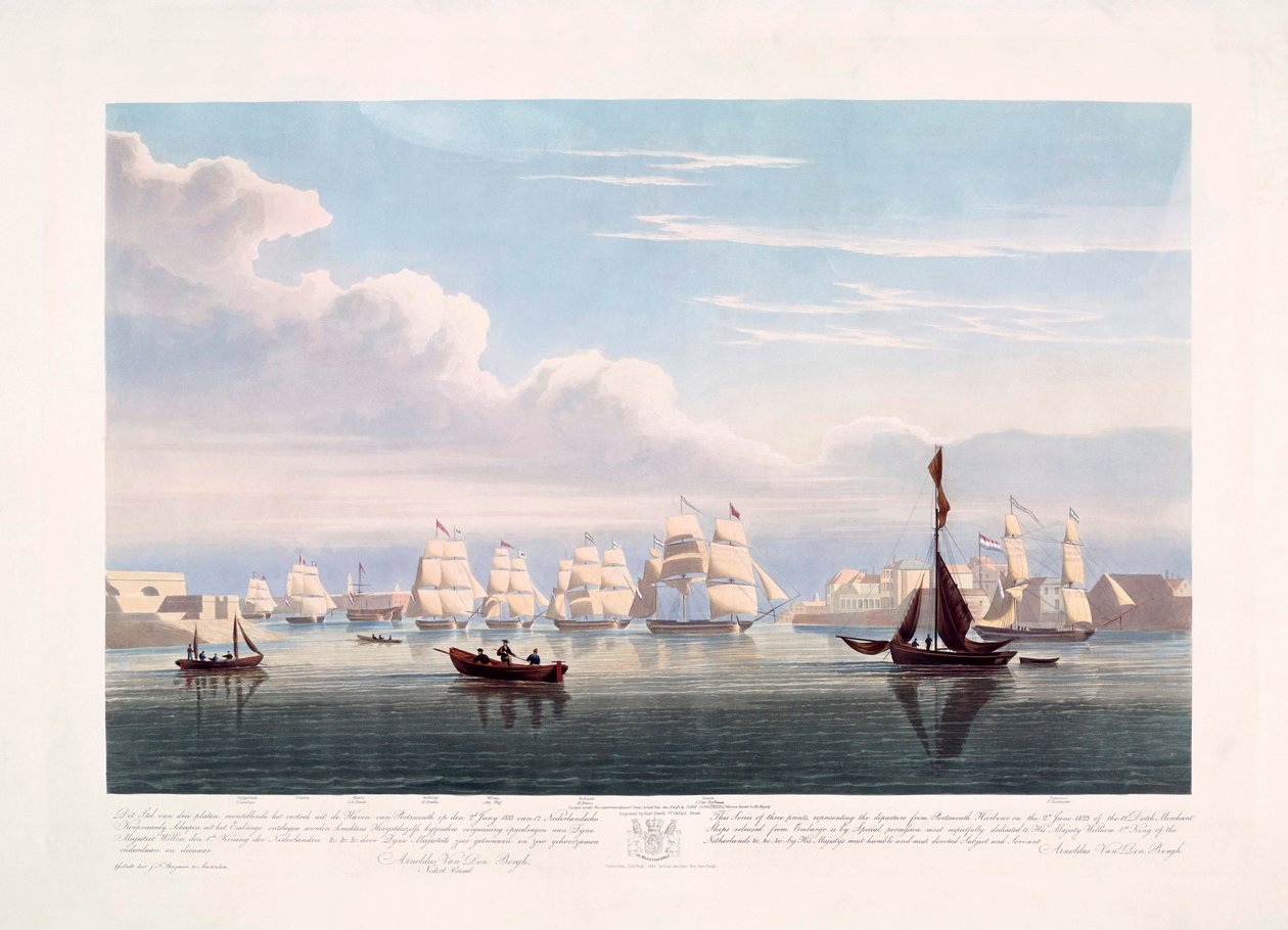 Nizozemské obchodní lodě opouštějící Portsmouth, 2. června od John Christian (after) Schetky