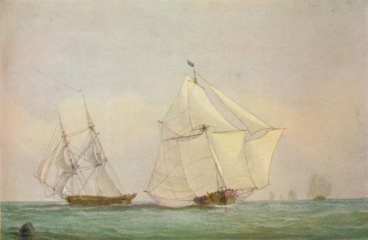 Leith Smack Running Up Swim, říjen 1838 od John Christian Schetky